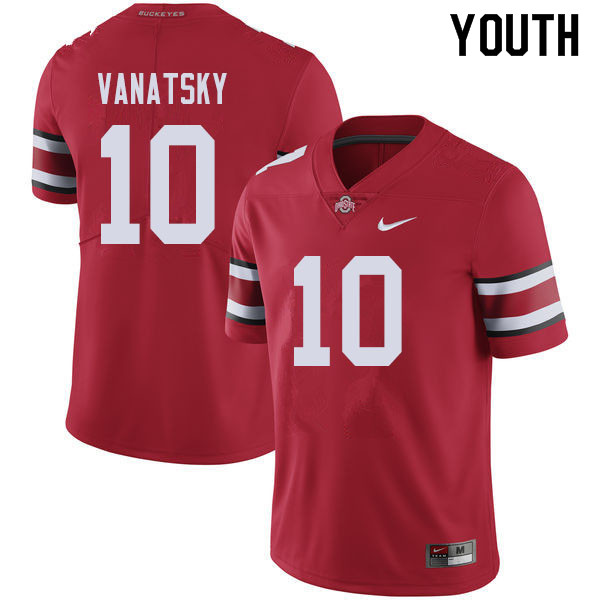 Ohio State Buckeyes Danny Vanatsky Youth #10 Red Authentic Stitched College Football Jersey